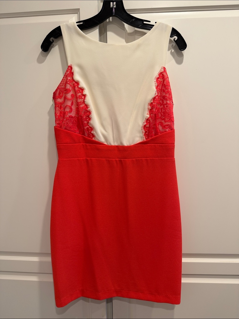 Teeze Me White Dress with Red Logo Detail